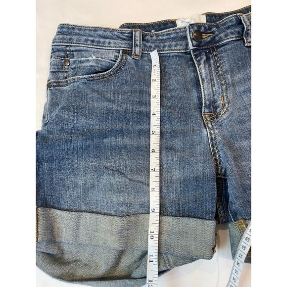 Caslon Womens Rolled Denim Boyfriend Shorts Mid-Rise 99% Cotton Blue Size 4 - Picture 6 of 9
